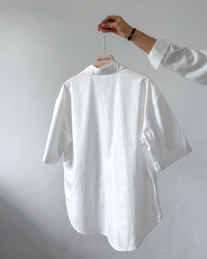 Lily Premium Cotton Short Sleeve Oversized Shirt